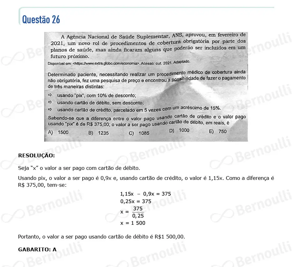 Questu00e3o 26 - Questu00f5es - 2022 - 1u00ba Semestre - BAHIANA