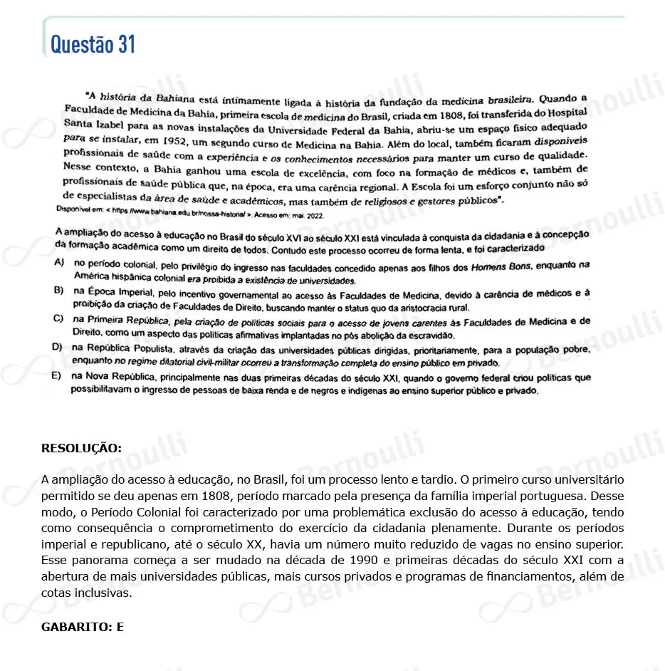 Questu00e3o 31 - Questu00f5es - 2022 - 2u00ba Semestre - BAHIANA