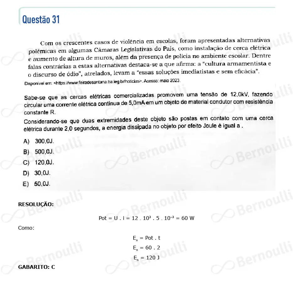 Questu00e3o 31 - Questu00f5es - 2023 - 2u00ba Semestre - BAHIANA