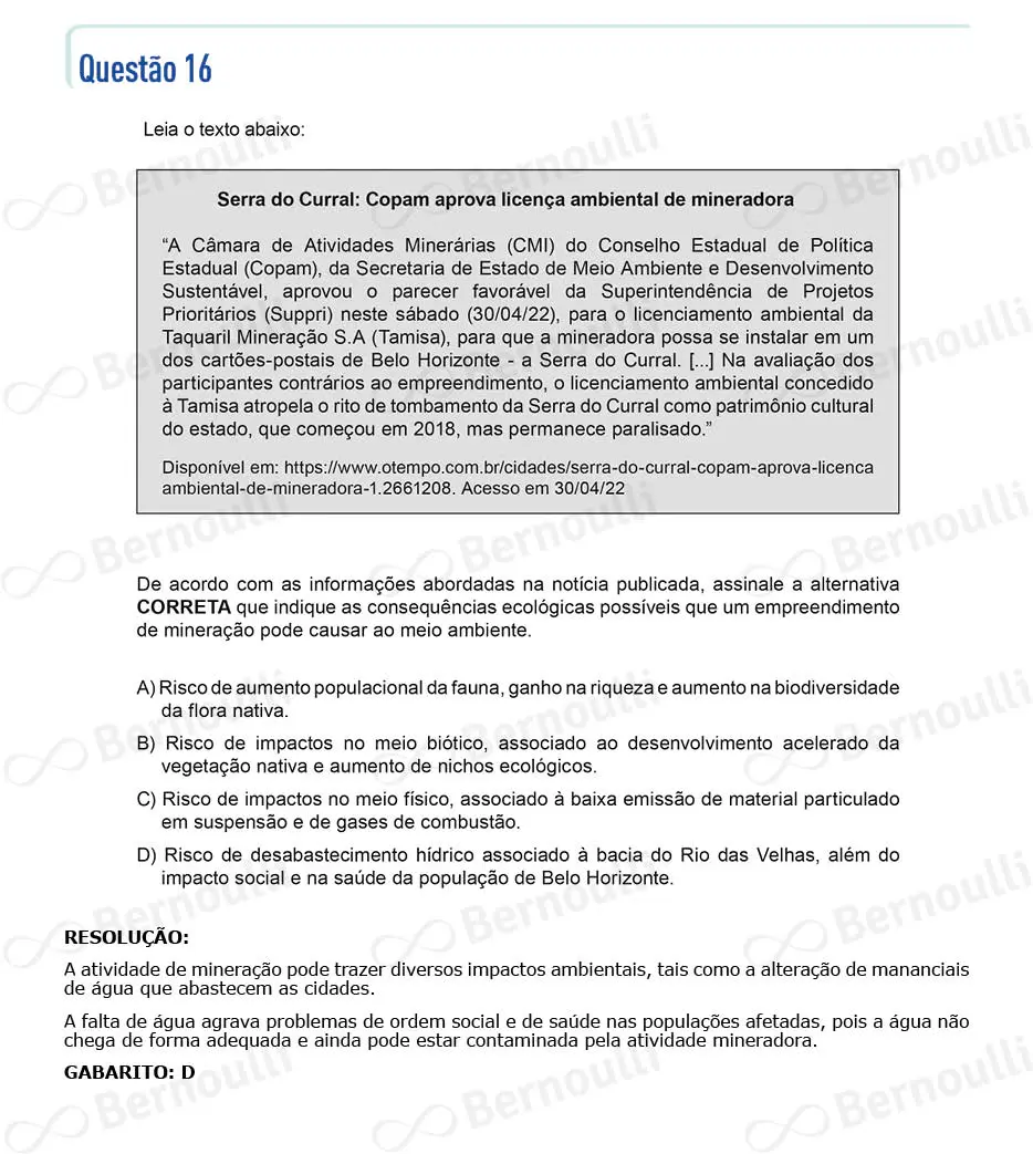 Questu00e3o 16 - Questu00f5es - 2022 - 2u00ba Semestre - CMMG