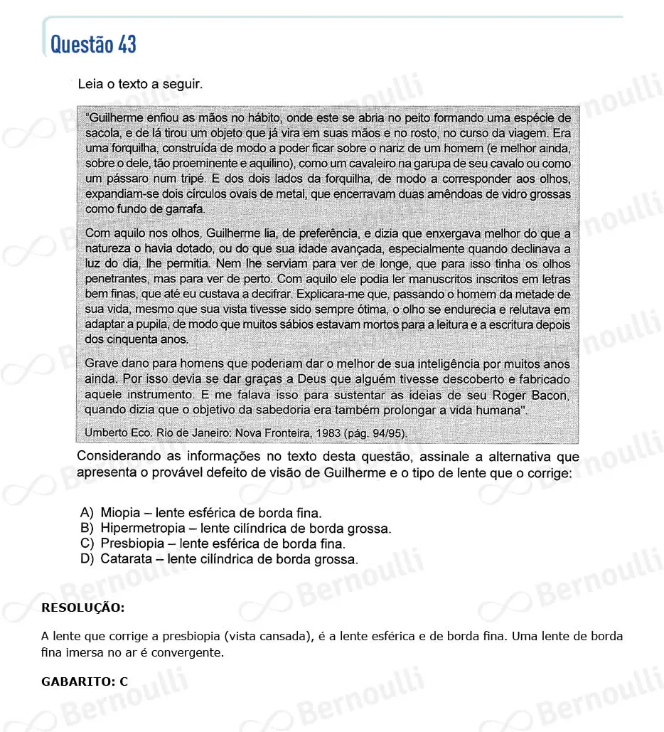 Questu00e3o 43 - Questu00f5es - 2023 - 1u00ba Semestre - CMMG