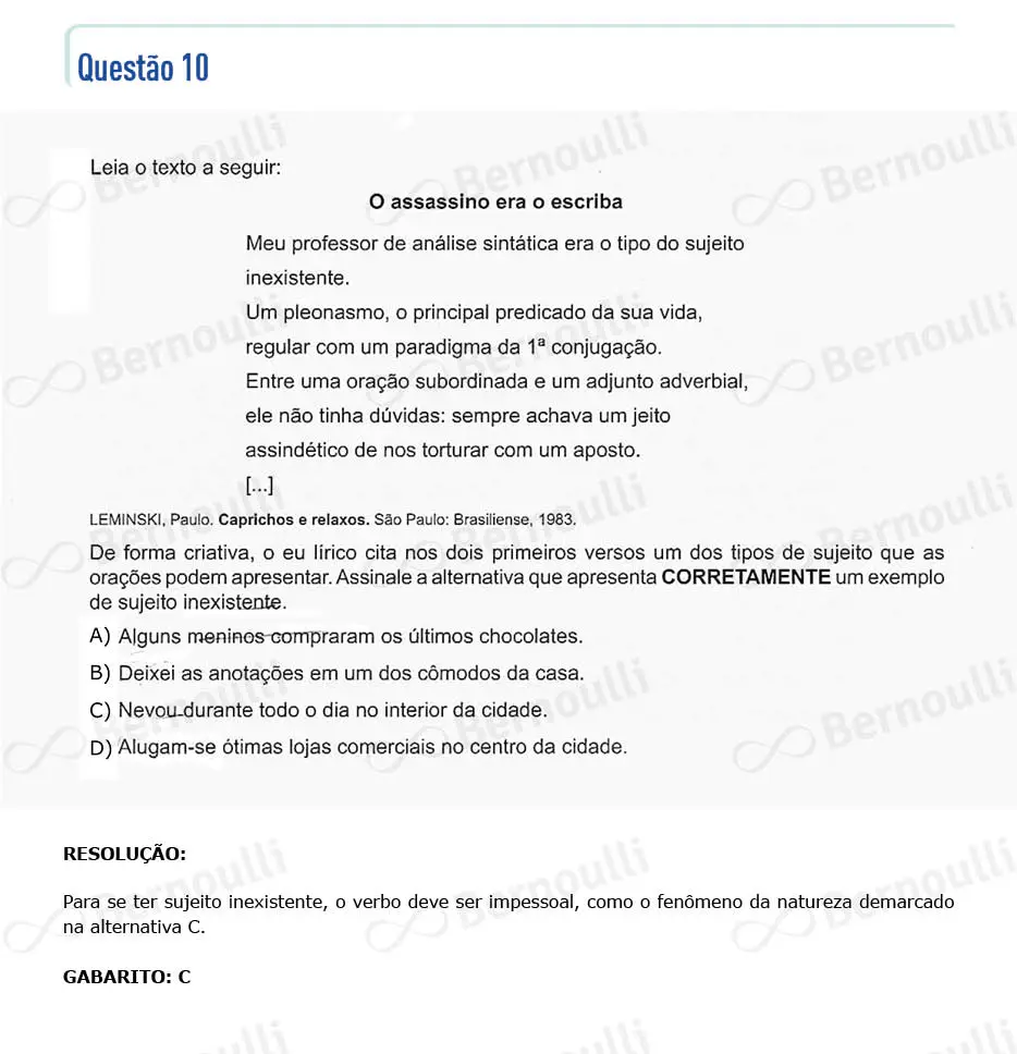 Questu00e3o 10 - Questu00f5es - 2023 - 2u00ba Semestre - CMMG