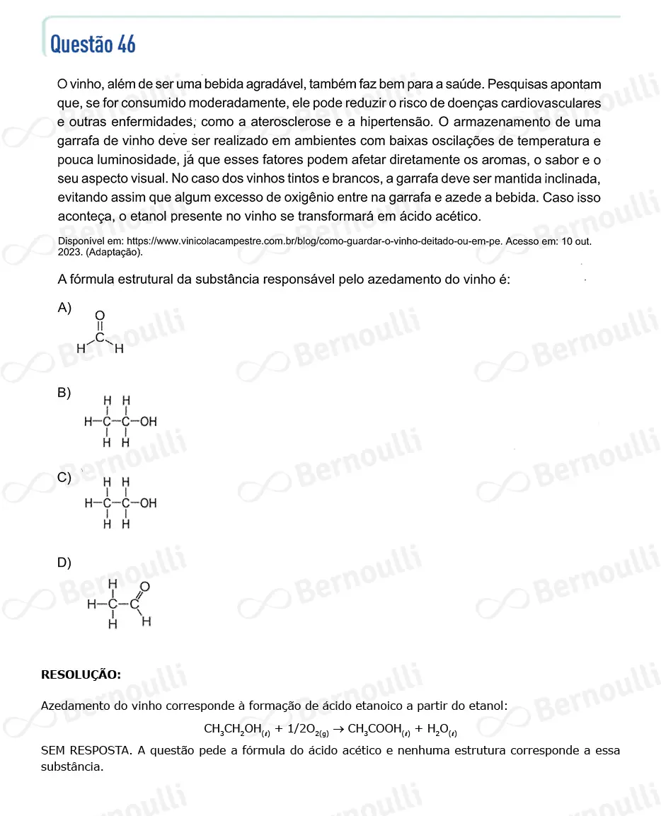 Questu00e3o 46 - Questu00f5es - 2024 - 1u00ba Semestre - CMMG