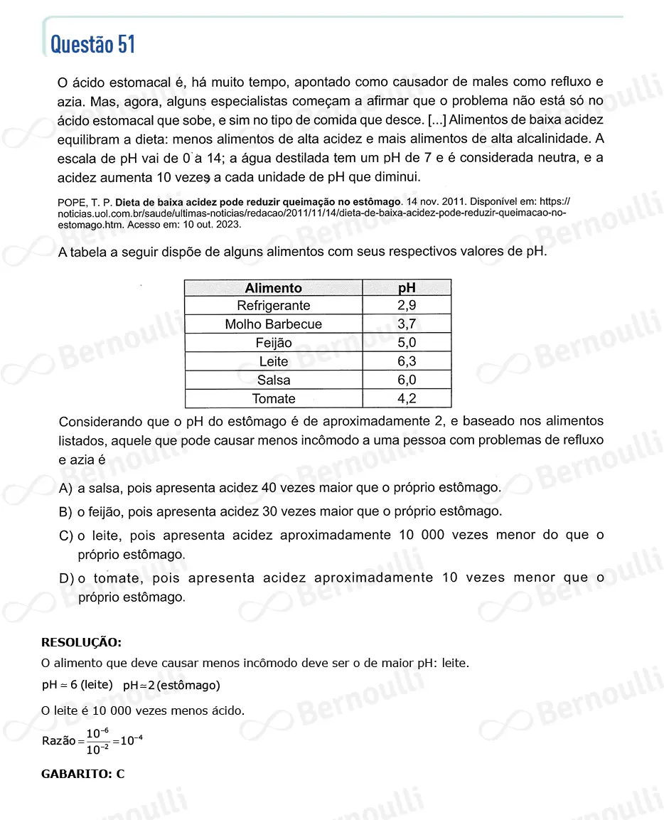 Questu00e3o 51 - Questu00f5es - 2024 - 1u00ba Semestre - CMMG