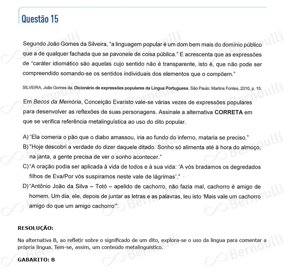 Questu00e3o 15 - Questu00f5es - 2024 - 2u00ba Semestre - CMMG