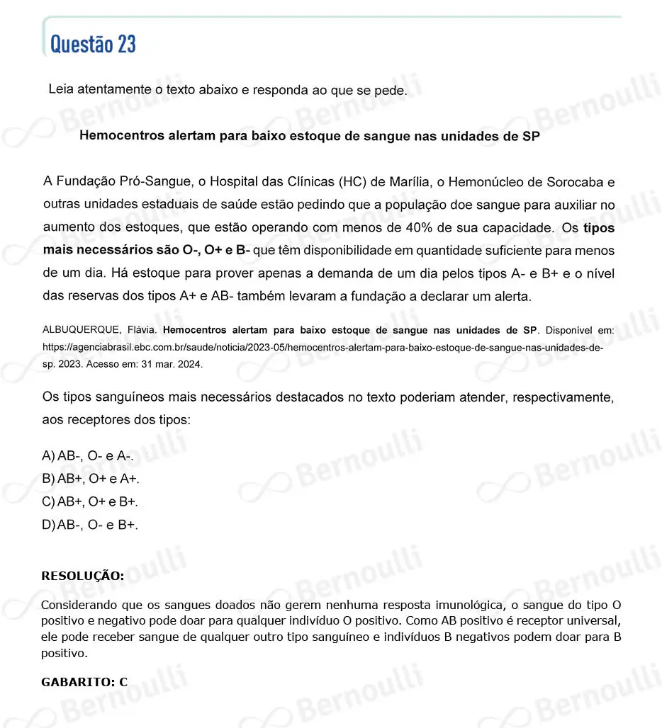 Questu00e3o 23 - Questu00f5es - 2024 - 2u00ba Semestre - CMMG