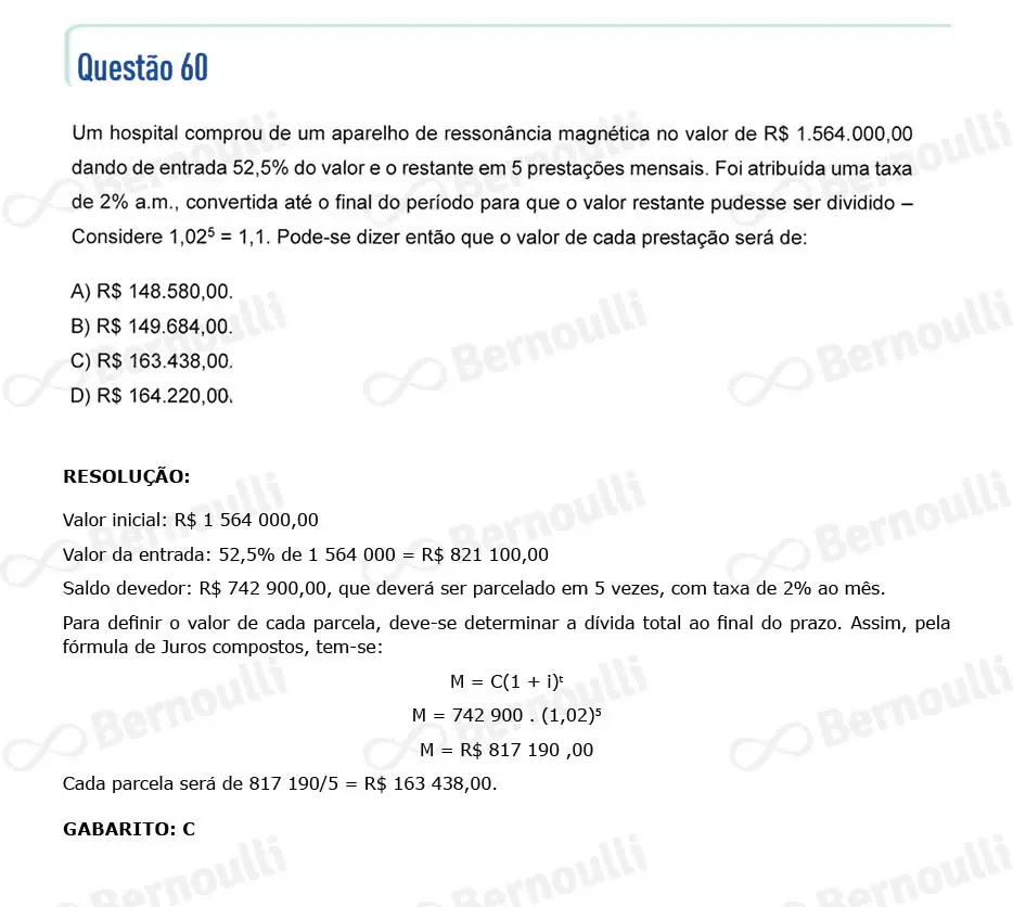 Questu00e3o 60 - Questu00f5es - 2024 - 2u00ba Semestre - CMMG