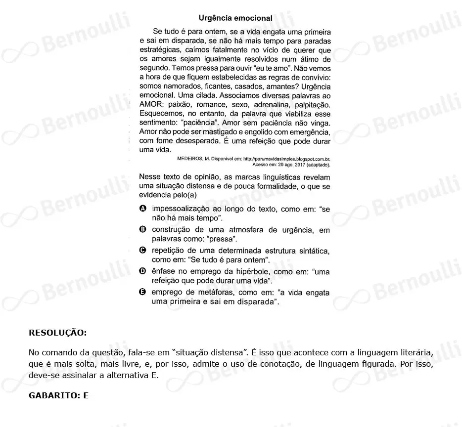 Questão 41 - Caderno Amarelo - 2023 - 1º Dia - Enem