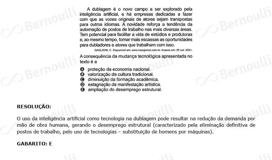 Questu00e3o 46 - Caderno Amarelo - 2023 - 1u00ba Dia - Enem