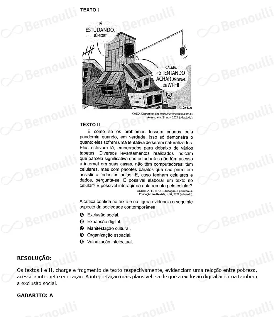 Questu00e3o 66 - Caderno Amarelo - 2023 - 1u00ba Dia - Enem