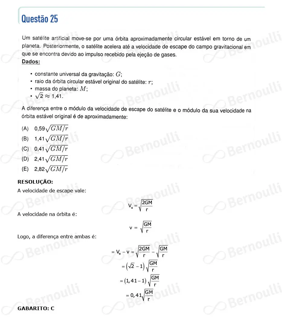 Questu00e3o 25 - Questu00f5es - 2024 - 1u00ba Fase - IME