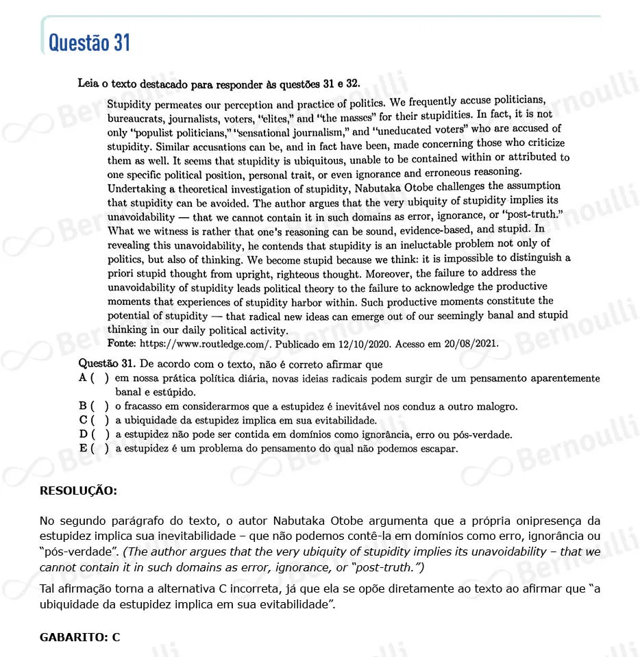 Questu00e3o 31 - Questu00f5es - 2022 - 1u00ba Fase - ITA