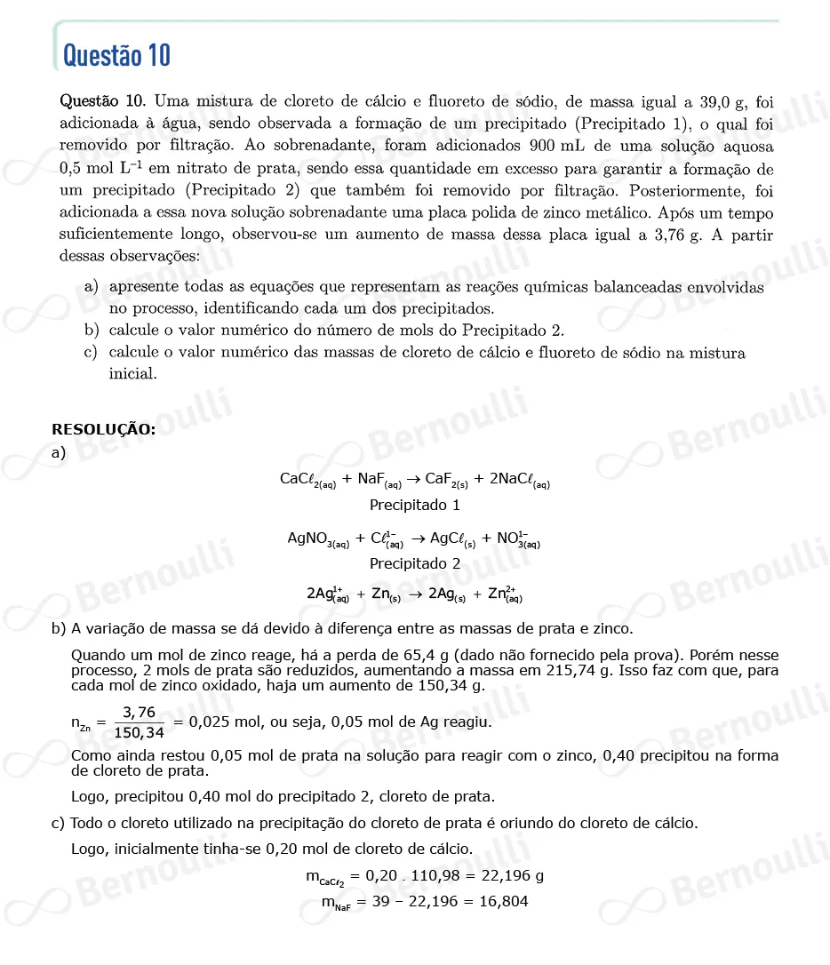 Questu00e3o 10 - Quimica e Matematica - 2022 - 2u00ba Fase - ITA