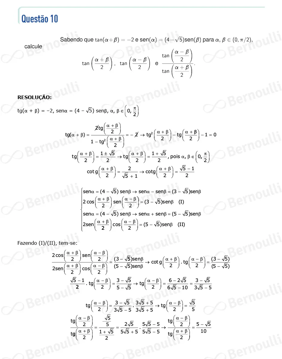 Questu00e3o 20 - Quimica e Matematica - 2024 - 2u00ba Fase - ITA